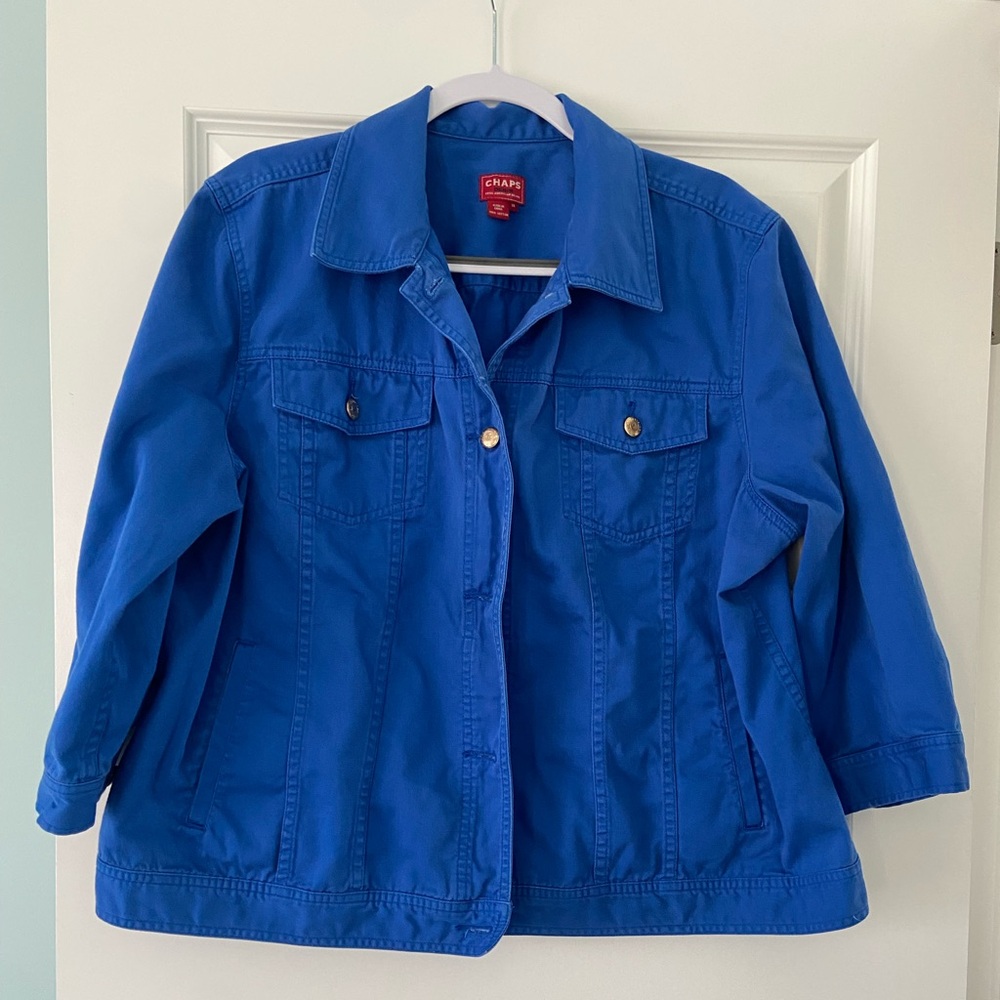 Chaps Royal Blue Cotton Jacket